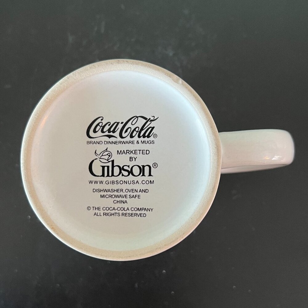 Vintage DRINK COCA-COLA IN BOTTLES Logo White Red Checkered Mug -~ Advertising - Picture 6 of 7